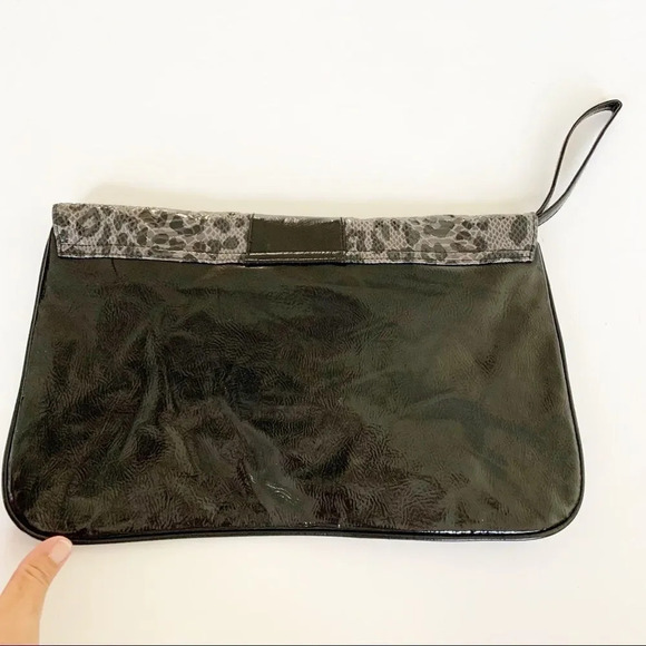 Giannini 80’s Style Large Clutch Black Snakeskin Faux Leather Duran Duran 1980s - Picture 2 of 5